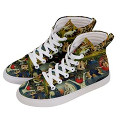 Hieronymus Bosch The Garden Of Earthly Delights (closeup) 2 Women s Hi-top Skate Sneakers