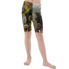 Heronimus Bosch Ship Of Fools Hieronymus Bosch The Garden Of Earthly Delights (closeup) 3 Kids  Mid Length Swim Shorts by impacteesstreetwearthree