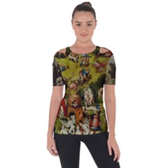 Heronimus Bosch Ship Of Fools Hieronymus Bosch The Garden Of Earthly Delights (closeup) 3 Shoulder Cut Out Short Sleeve Top by impacteesstreetwearthree