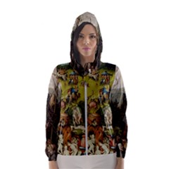 Heronimus Bosch Ship Of Fools Hieronymus Bosch The Garden Of Earthly Delights (closeup) 3 Women s Hooded Windbreaker