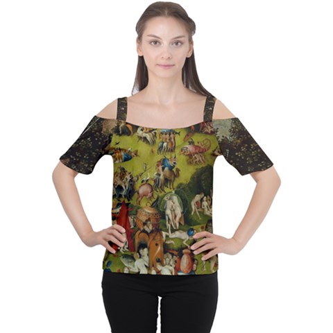 Heronimus Bosch Ship Of Fools Hieronymus Bosch The Garden Of Earthly Delights (closeup) 3 Cutout Shoulder Tee by impacteesstreetwearthree