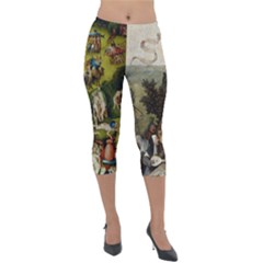 Heronimus Bosch Ship Of Fools Hieronymus Bosch The Garden Of Earthly Delights (closeup) 3 Lightweight Velour Capri Leggings  by impacteesstreetwearthree