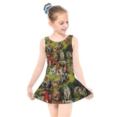 Heronimus Bosch Ship Of Fools Hieronymus Bosch The Garden Of Earthly Delights (closeup) 3 Kids  Skater Dress Swimsuit by impacteesstreetwearthree