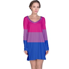 Bisexual Pride Flag Bi Lgbtq Flag Long Sleeve Nightdress by lgbtnation