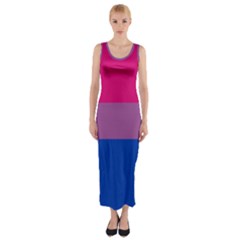 Bisexual Pride Flag Bi Lgbtq Flag Fitted Maxi Dress by lgbtnation