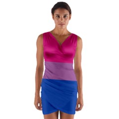 Bisexual Pride Flag Bi Lgbtq Flag Wrap Front Bodycon Dress by lgbtnation