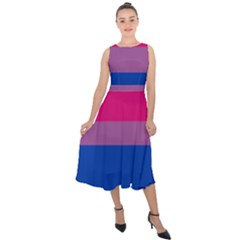 Bisexual Pride Flag Bi Lgbtq Flag Midi Tie-back Chiffon Dress