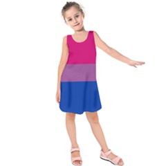 Bisexual Pride Flag Bi Lgbtq Flag Kids  Sleeveless Dress by lgbtnation