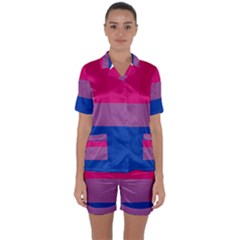 Bisexual Pride Flag Bi Lgbtq Flag Satin Short Sleeve Pyjamas Set by lgbtnation