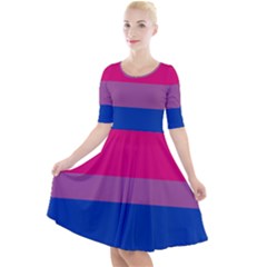 Bisexual Pride Flag Bi Lgbtq Flag Quarter Sleeve A-line Dress by lgbtnation