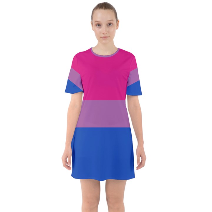 Bisexual Pride Flag Bi LGBTQ Flag Sixties Short Sleeve Mini Dress