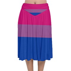 Bisexual Pride Flag Bi Lgbtq Flag Velvet Flared Midi Skirt by lgbtnation