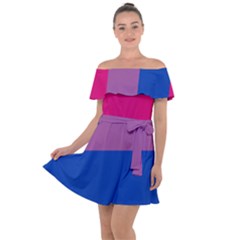 Bisexual Pride Flag Bi Lgbtq Flag Off Shoulder Velour Dress by lgbtnation