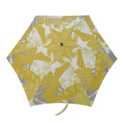 Ochre Yellow And Grey Abstract Mini Folding Umbrellas