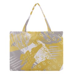 Ochre Yellow And Grey Abstract Medium Tote Bag by charliecreates