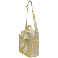 Ochre Yellow And Grey Abstract Crossbody Day Bag by charliecreates