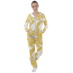 Ochre Yellow And Grey Abstract Women s Tracksuit by charliecreates