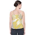 Ochre yellow and grey abstract Velvet Spaghetti Strap Top View2