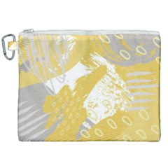 Ochre Yellow And Grey Abstract Canvas Cosmetic Bag (xxl) by charliecreates