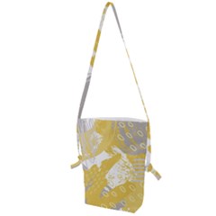 Ochre Yellow And Grey Abstract Folding Shoulder Bag by charliecreates