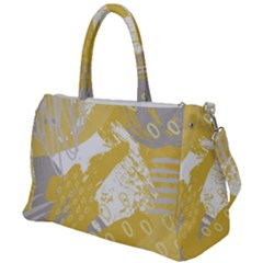 Ochre Yellow And Grey Abstract Duffel Travel Bag