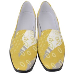 Ochre Yellow And Grey Abstract Women s Classic Loafer Heels