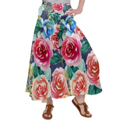 Watercolour Floral  Satin Palazzo Pants