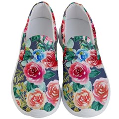 Watercolour Floral  Men s Lightweight Slip Ons by charliecreates