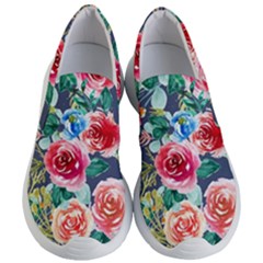 Watercolour Floral  Women s Lightweight Slip Ons by charliecreates