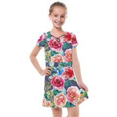 Watercolour Floral  Kids  Cross Web Dress by charliecreates