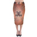 Beautiful Elegant Decorative Frog On Vintage Background Velvet Midi Pencil Skirt View1