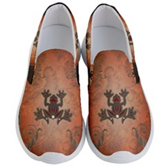 Beautiful Elegant Decorative Frog On Vintage Background Men s Lightweight Slip Ons by FantasyWorld7