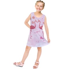 Pink Watercolour Flamingo Kids  Tunic Dress by charliecreates