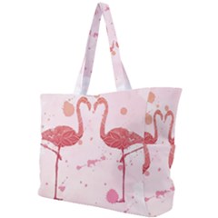 Pink Watercolour Flamingo Simple Shoulder Bag by charliecreates