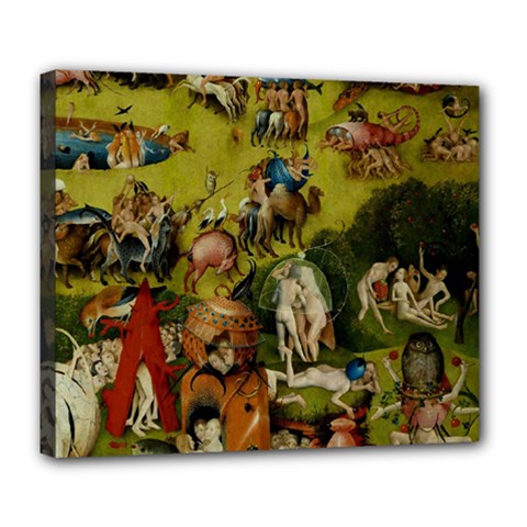 Hieronymus Bosch The Garden Of Earthly Delights (closeup) 3 Deluxe Canvas 24  X 20  (stretched)