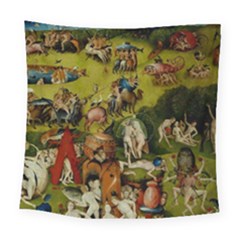 Hieronymus Bosch The Garden Of Earthly Delights (closeup) 3 Square Tapestry (large)