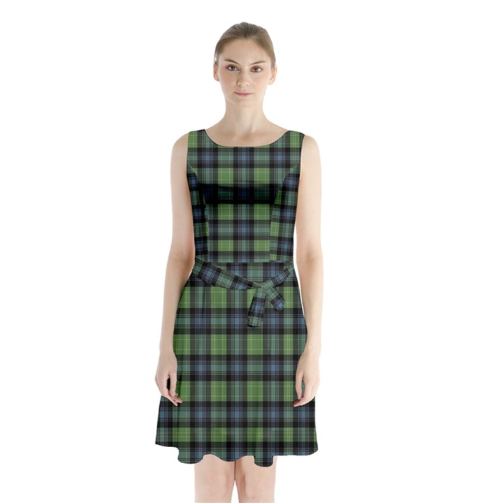 Abercrombie Tartan Sleeveless Waist Tie Chiffon Dress