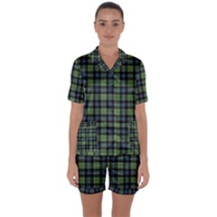 Abercrombie Tartan Satin Short Sleeve Pyjamas Set