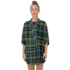 Abercrombie Tartan Half Sleeve Chiffon Kimono