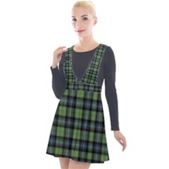 Abercrombie Tartan Plunge Pinafore Velour Dress