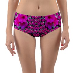 From The Sky Came Flowers In Peace Reversible Mid-waist Bikini Bottoms by pepitasart