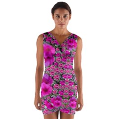 From The Sky Came Flowers In Peace Wrap Front Bodycon Dress by pepitasart