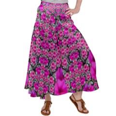 From The Sky Came Flowers In Peace Satin Palazzo Pants by pepitasart