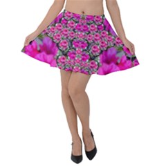 From The Sky Came Flowers In Peace Velvet Skater Skirt by pepitasart