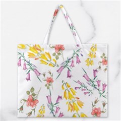 Wild Flower Zipper Large Tote Bag by charliecreates