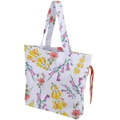 Wild Flower Drawstring Tote Bag by charliecreates