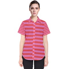 Love Sick - Bubblegum Pink Stripes Women s Short Sleeve Shirt