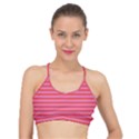 Love Sick - Bubblegum Pink Stripes Basic Training Sports Bra View1