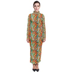 Floral Pattern 1 Turtleneck Maxi Dress by ArtworkByPatrick