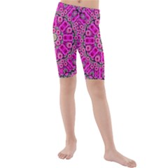 From The Sky Came Flowers In Calm Bohemian Peace Kids  Mid Length Swim Shorts by pepitasart